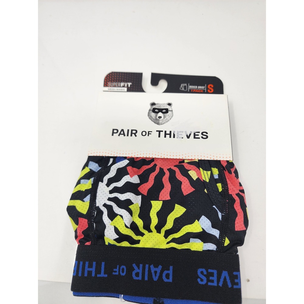 Pair of Thieves Mens SuperFit Boxer Briefs Black Polyamide Blend Size Small